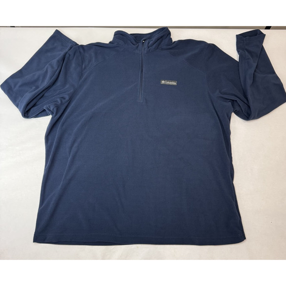 Columbia 1/4 Zip Mock Neck Fleece Pullover Jacket Base Layer Navy Blue Men's XXL - Picture 1 of 10